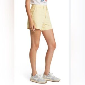 Re/Done Cotton Trouser Shorts in Washed Buttercream Women’s Size 25 NEW